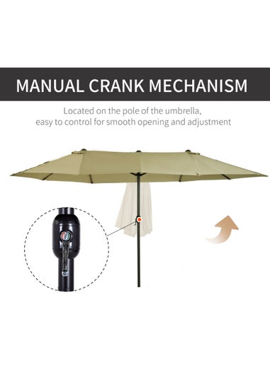 Outsunny Double Canopy Sun Umbrella (4.6m)
