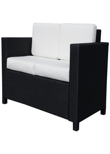 Outsunny Rattan Padded Loveseat Sofa (80cm x 70cm x 130cm)