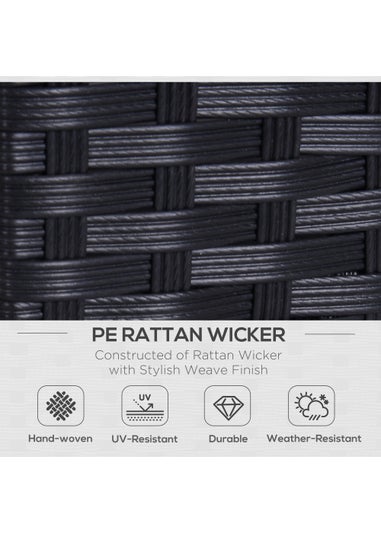 Outsunny Rattan Padded Loveseat Sofa (80cm x 70cm x 130cm)