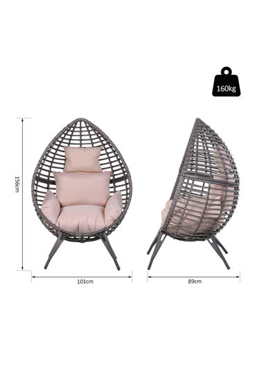 Outsunny Rattan Teardrop Garden Chair (101cm x 89cm x 156cm)