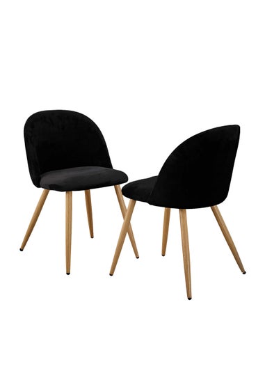 LPD Furniture Set of 2 Venice Dining Chairs Black (780x550x510mm)