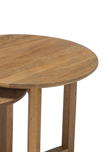 LPD Furniture Stow Nest Of Tables Oak (420x500x500mm)