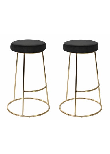 LPD Furniture Set of 2 Opera Bar Stool Black  (735x0x465mm)