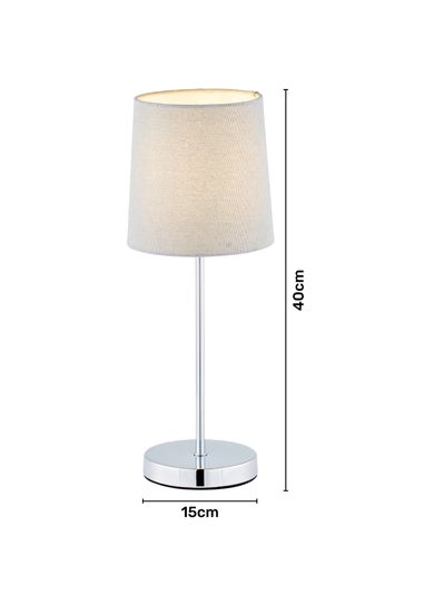 BHS Grey Touch Stick Table Lamp (40cm x 15cm x 15cm)