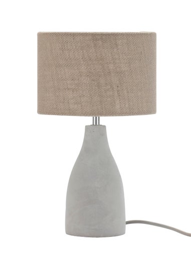 BHS Mini Marcus Grey Concrete Table Lamp (35cm x 20cm x 20cm)