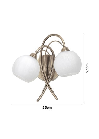 BHS Soni 2 Bulb Wall Light (23cm x 25cm x 20cm)