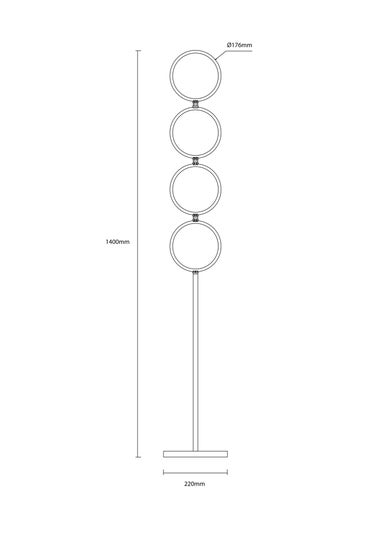 Inlight LED Ring Floor Lamp (140cm x 20cm x 20cm)