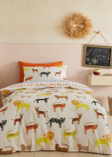 Pineapple Elephant Khari Animals Cotton Reversible Duvet Cover - Matalan