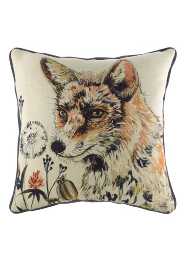 Evans Lichfield Watercolour Fox Portrait Cushion (43cm x 43cm x 8cm)