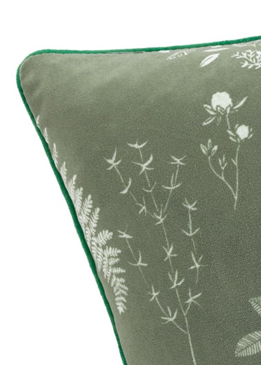 furn. Botanic Printed Velvet Cushion (50cm x 50cm x 8cm)