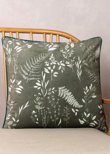 furn. Botanic Printed Velvet Cushion (50cm x 50cm x 8cm)