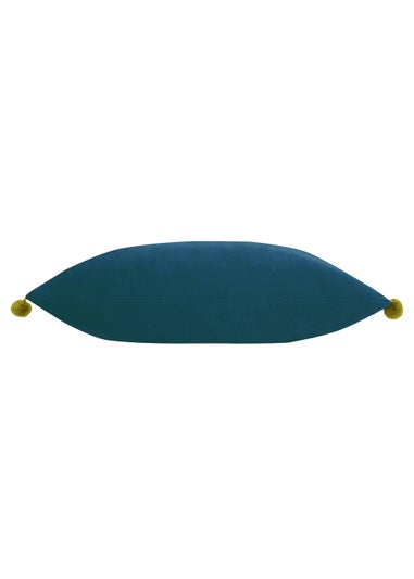 Paoletti Fiesta Pom-Pom Velvet Cushion (35cm x 50cm x 8cm)
