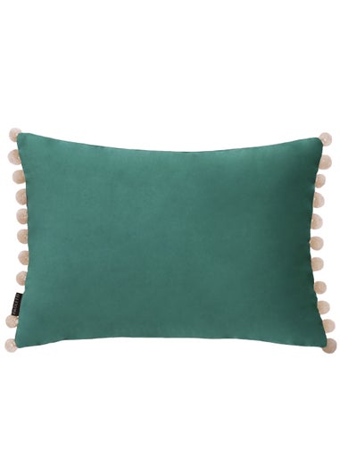 Paoletti Fiesta Pom-Pom Velvet Cushion (35cm x 50cm x 8cm)