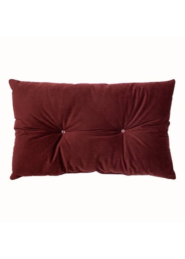 Paoletti Panther Button Velvet Cushion (30cm x 50cm x 8cm)