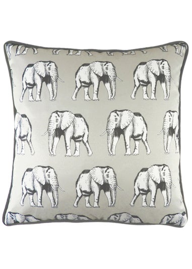 Evans Lichfield Elephant Print Cushion (43cm x 43cm x 8cm)