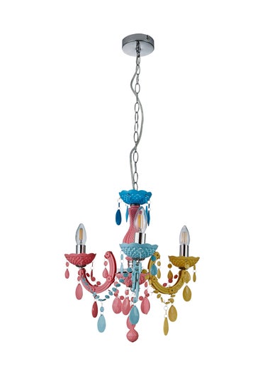 Glow Marie Therese Funky 3 Arm Chandelier Light (Adjustable 52-120cm x 46cm)