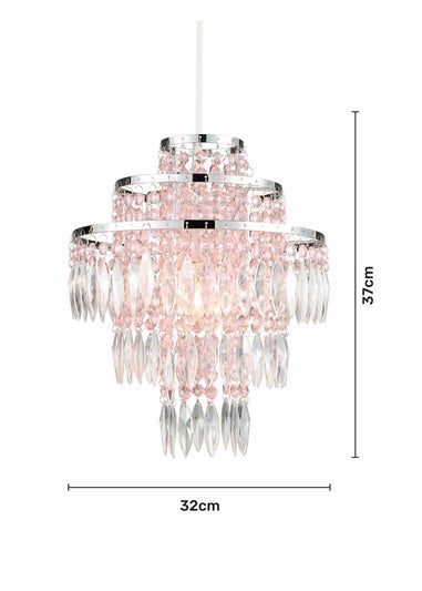 Glow Jewelled Pink Easyfit Pendant (37cm x 32cm)