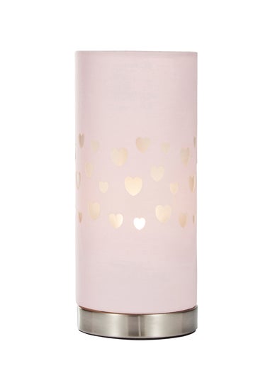 Glow Hearts Pink Table Lamp (26cm x 12cm)