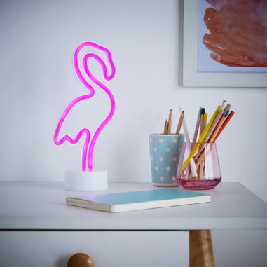 Glow Flamingo Neon Light (29.5cm x 14.5cm x 8.5cm)