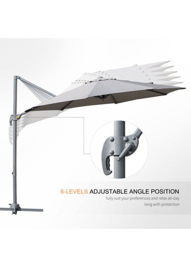 Outsunny Grey Cantilever Sun Umbrella (248cm x 294cm x 294cm)