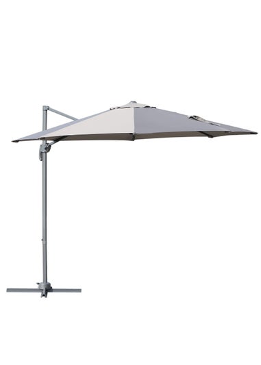 Outsunny Grey Cantilever Sun Umbrella (248cm x 294cm x 294cm)