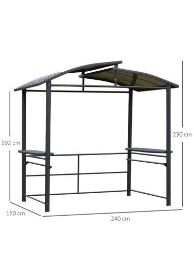 Outsunny Grey Garden Gazebo (230cm x 150cm x 240cm)