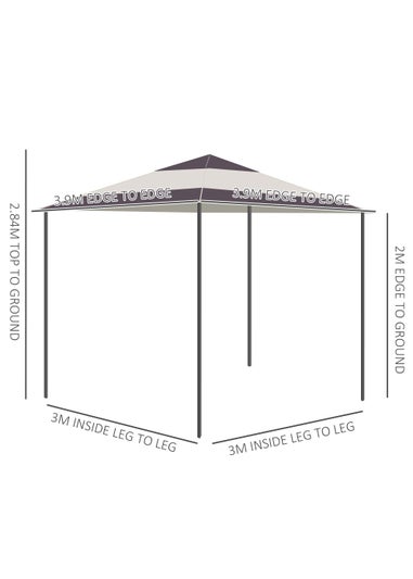 Outsunny 4m Pop Up Gazebo (284cm x 390cm x 390cm)