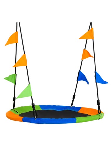 Outsunny Saucer Tree Swing with Metal Frame (100cm x 100cm x 180cm)