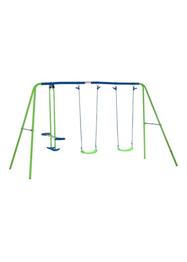 Outsunny Double Swing & Seesaw Glider (178cm x 280cm x 140cm)