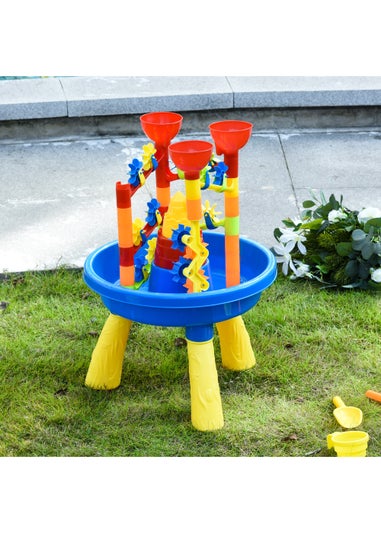 HOMCOM 30 Piece Sand & Water Outdoor Activity Table (46cm x 46cm x 66cm)