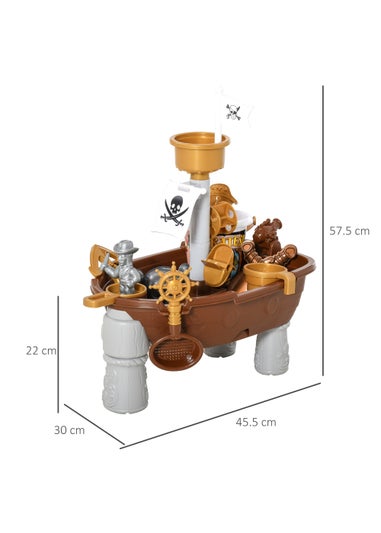 HOMCOM Sand & Water Outdoor Pirate Ship (45.5cm x  30cm x 57.5cm)