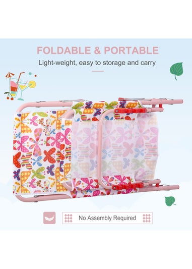 Outsunny Kids Folding Sun Lounger (118cm x 40cm x 24cm)
