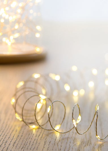Premier Decorations 100 Warm White LED Solar Powered Microbrights (10m)