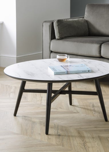 Julian Bowen Firenze Marble Effect Coffee Table (43 x 90 x 90 cm)