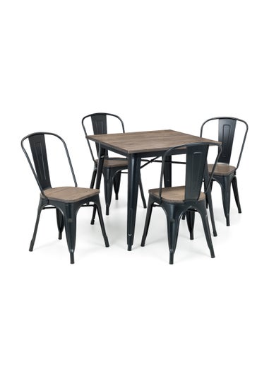Julian Bowen Set Of 4 Grafton Metal Chairs (85 x 46 x 43 cm)