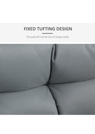 Outsunny 2 Pack Grey Tufted Pallet Cushions (12cm x 80cm x 120cm)
