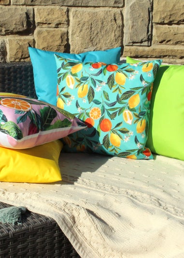 Evans Lichfield Orange Blossom Outdoor Filled Cushion (43cm x 43cm x 8cm)