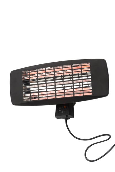 Zinc Black Rounded Rectangle Patio Wall Radiant Heater (26cm x 48cm x 21.5cm)