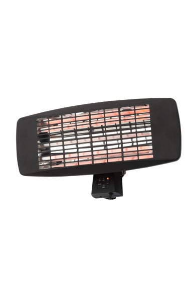 Zinc Black Rounded Rectangle Patio Wall Radiant Heater (26cm x 48cm x 21.5cm)
