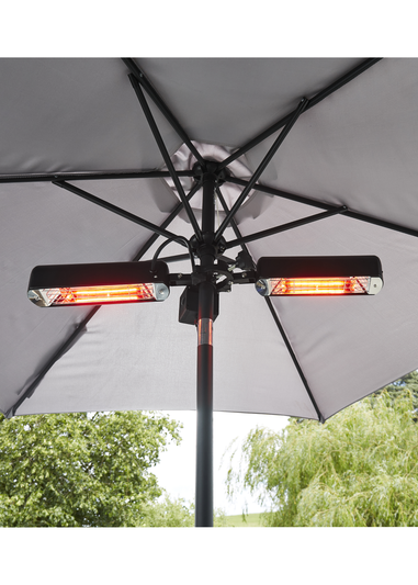 Zinc Black Twin Lamp Parasol Radiant Heater