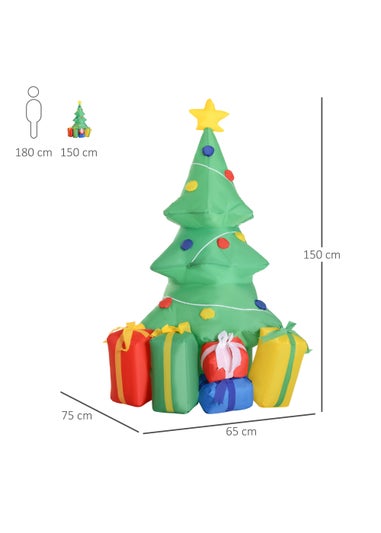 HOMCOM 5ft Inflatable Christmas Tree Xmas