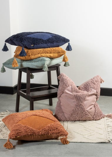 furn. Kantha Diamond Tuft Cushion (50cm x 50cm x 8cm)