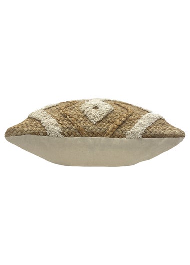 furn. Jana Natural Jute Geometric Cushion (45cm x 45cm x 8cm)