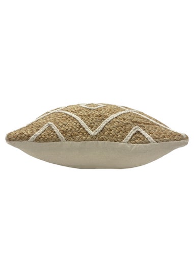 furn. Roolu Natural Jute Geometric Cushion (45cm x 45cm x 8cm)
