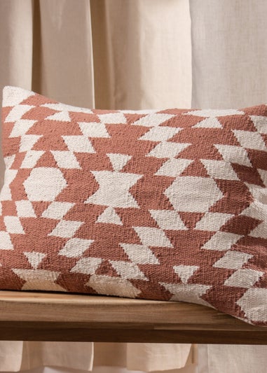 The Linen Yard Jura Geometric Jacquard Cushion (40cm x 60cm x 8cm)