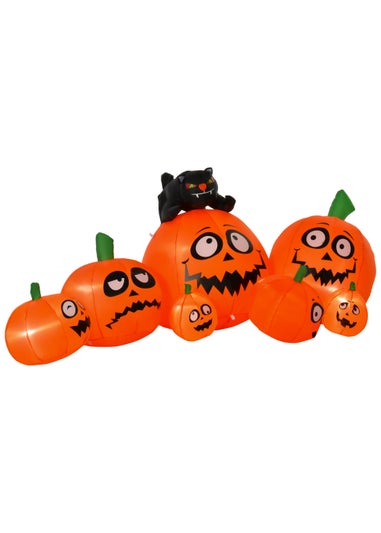 HOMCOM Pumpkin Cat Halloween Inflatable (120cm x 240cm x 80cm)