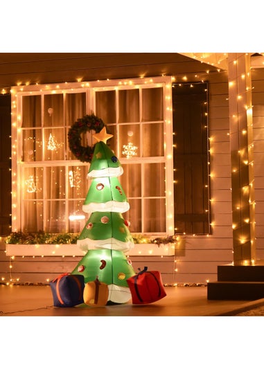 HOMCOM 6ft Tall Inflatable Christmas Tree with Star and Multicolour Gift Boxes