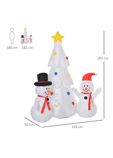 HOMCOM Christmas Inflatable Tree (185cm x 143cm x 92cm)