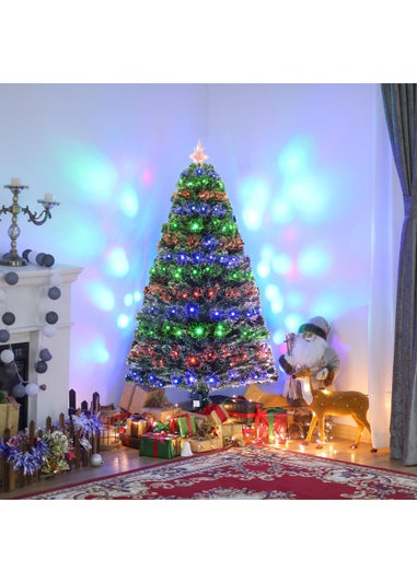 HOMCOM 5ft Green Fibre Optic Artificial Christmas Tree