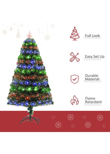 HOMCOM 5ft Green Fibre Optic Artificial Christmas Tree